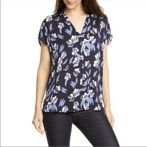 Lewit Black and Purple Floral Blouse